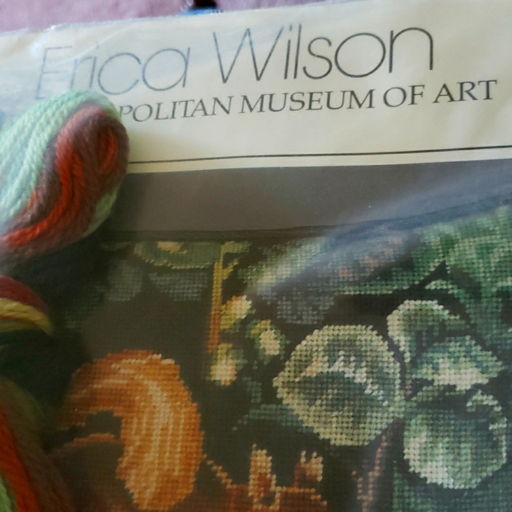 Metropolitan museum of art, needle point kit by Erica Wilson.  Chipmunk.